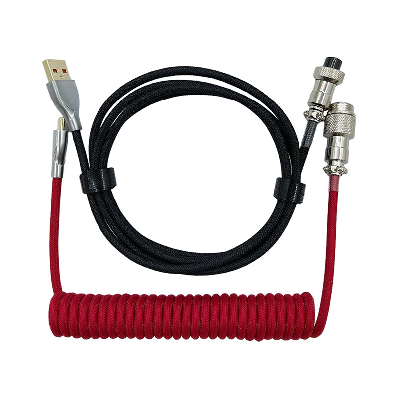 ACGAM Color Matching Custom Coiled Aviator Cable USB-C Black & Red