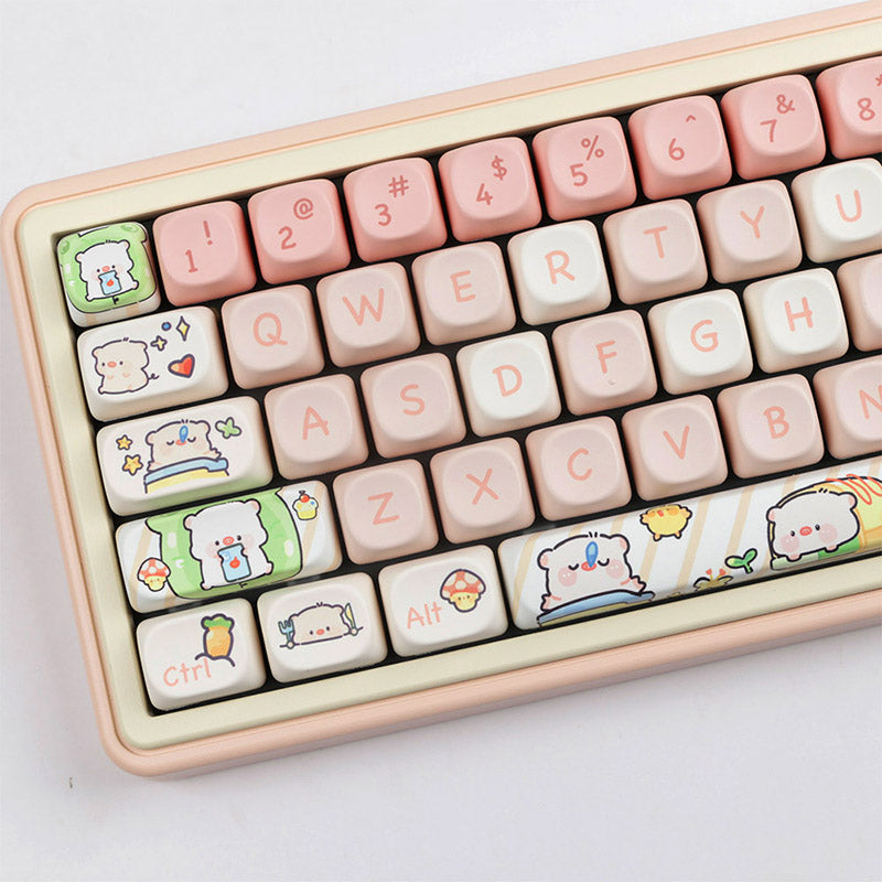 ACGAM Pink Piggy PBT Keycap Set MOA Profile 140 Keys