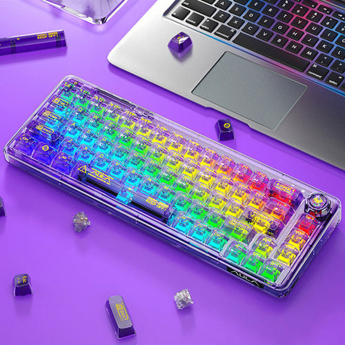 AULA F68 Transparent Gasket 3-Mode RGB Mechanical Keyboard - WhatGeek