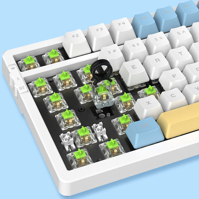 Ajazz AK992 Summer Blue Wireless Mechanical Keyboard - WhatGeek