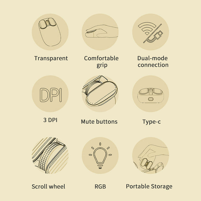 Ajazz I069 Transparent RGB Wireless Mouse - WhatGeek