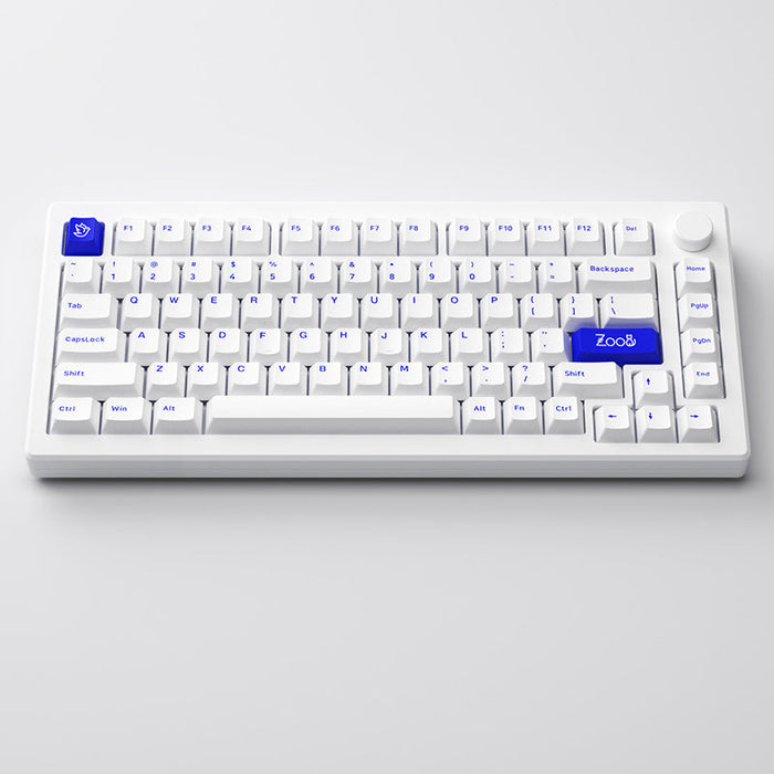 Akko MOD007 PC Blue on White Wired Mechanical Keyboard - WhatGeek