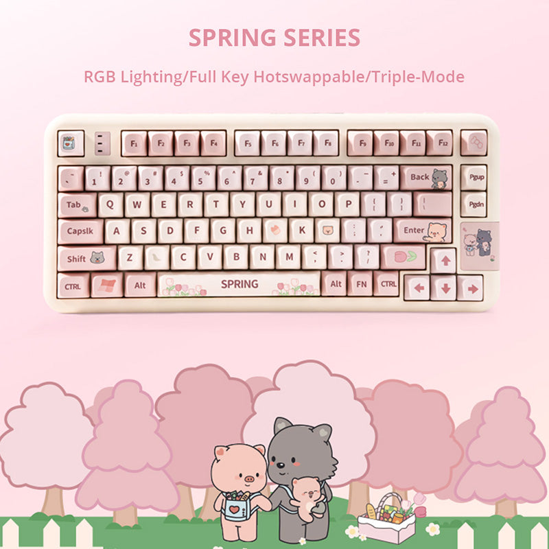 Coolkiller Spring Cute Wireless Mechanical Keyboard