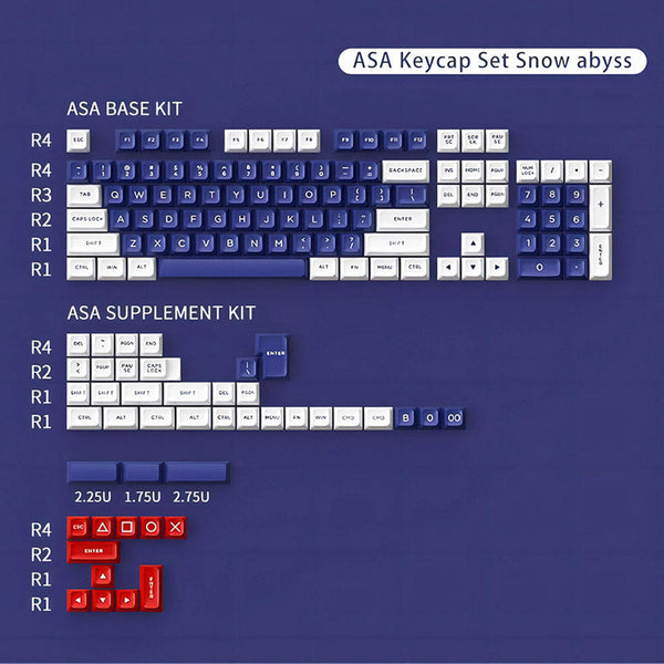 DAGK Double-Shot PBT Keycaps ASA Profile Keycap Set 148 Keys