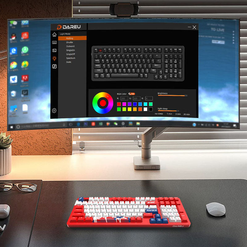 DAREU A98 Triple Mode Keyboard With LED Screen