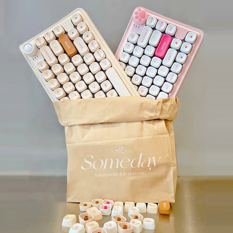 DAREU Z82 Mechanical Keyboard,Wireless/BT/USB-C Wired Gaming Keyboard,82 Keys Hot Swap Wireless Keyboard with Knob, RGB Backlight PBT Keycaps Aqua Swi LED Wireless Mechanical Gaming Keyboard Dareu Z82 Bluetooth + 2.4G