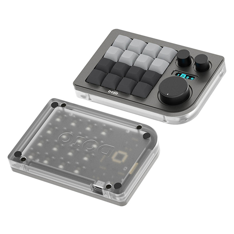DOIO KB16-01 Macro Keyboard 16 Keys + 3 Knob Macro Pad - WhatGeek