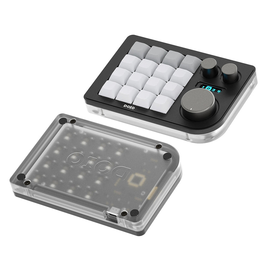 DOIO KB16-01 Macro Keyboard 16 Keys + 3 Knob Macro Pad - WhatGeek