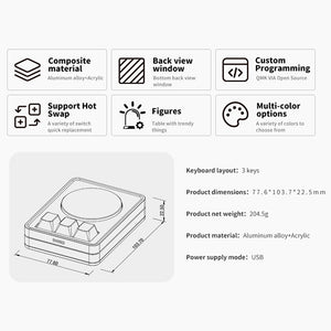 DOIO KB03-04 Macro Keyboard Backlit Macro Pad