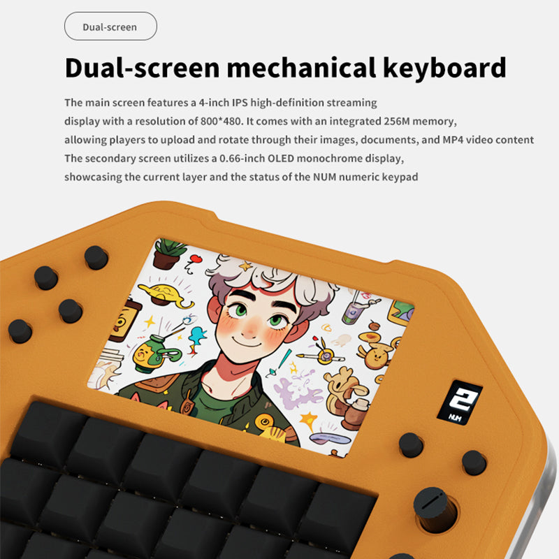 DOIO KB18-01 Dual Screen Macro Keyboard Hot-swappable Macro Pad