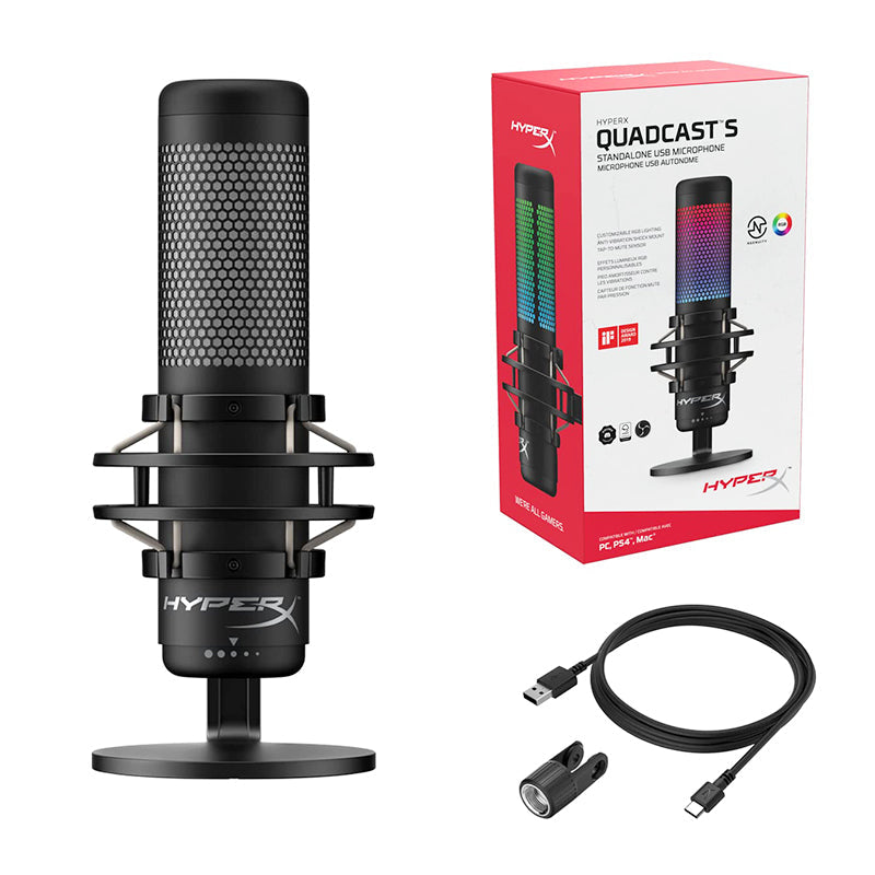 HyperX QuadCast S USB Electret Condenser Microphone WhatGeek