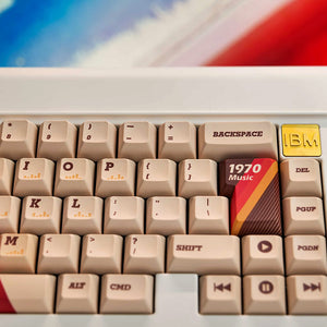 NEWTOY 1970 Music Vintage Keycaps and Large Mouse Pad Set