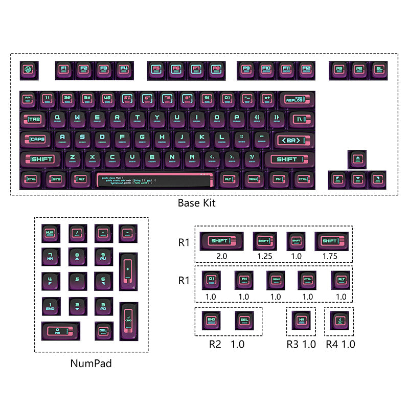 PIIFOX Cyberpunk ASA Profile PBT Keycap Set 117 Keys