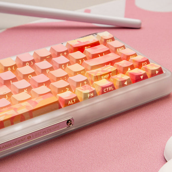 PIIFOX CKC-02 Pink Oil Painting OEM Profile Keycap Set 130 Keys