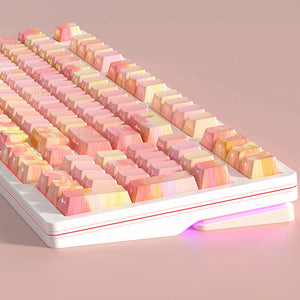 PIIFOX CKC-02 Pink Oil Painting OEM Profile Keycap Set 130 Keys