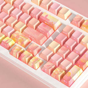 PIIFOX CKC-02 Pink Oil Painting OEM Profile Keycap Set 130 Keys
