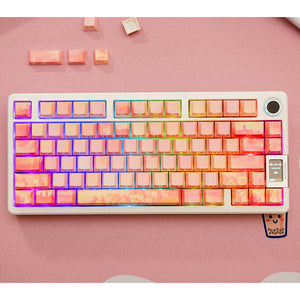 PIIFOX CKC-02 Pink Oil Painting OEM Profile Keycap Set 130 Keys