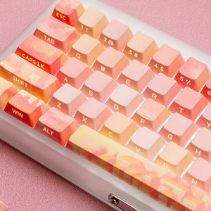 PIIFOX CKC-02 Pink Oil Painting OEM Profile Keycap Set 130 Keys