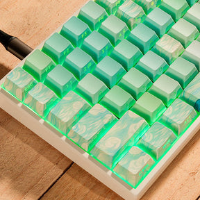 PIIFOX Green Filed Side-printed OEM Profile Keycap Set