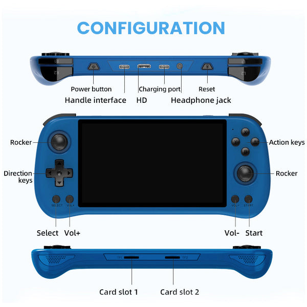 Powkiddy X55 Blue Handheld Game Console