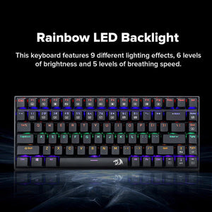 Redragon K629-KB Rainbow LED Backlight Mechanical Gaming Keyboard