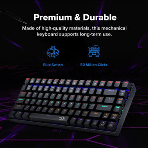Redragon K629-KB Rainbow LED Backlight Mechanical Gaming Keyboard