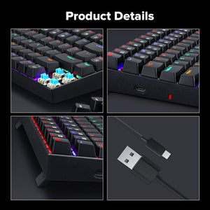 Redragon K629-KB Rainbow LED Backlight Mechanical Gaming Keyboard