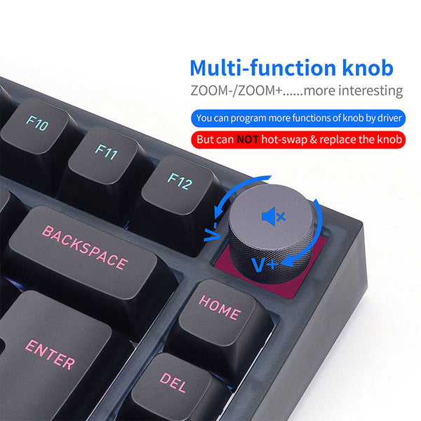 SKYLOONG GK75 UK ISO Layout Wired Mechanical Keyboard