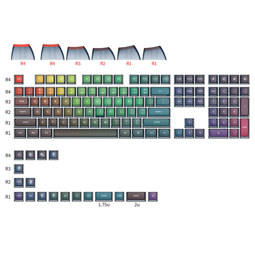 SKYLOONG GK7 Pudding PBT ASA Profile Keycap Set 126 Keys