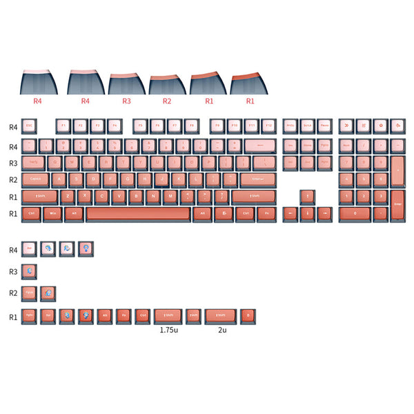 SKYLOONG GK7 Pudding PBT ASA Profile Keycap Set 126 Keys