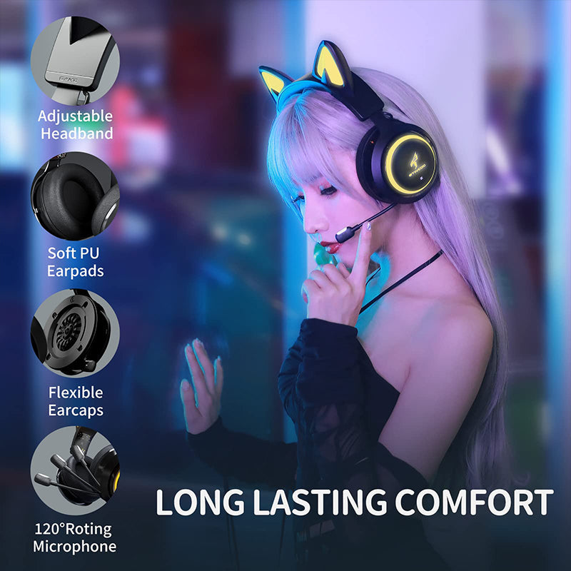 SOMIC GS510 2.4G Wireless RGB Cat Ear Headset