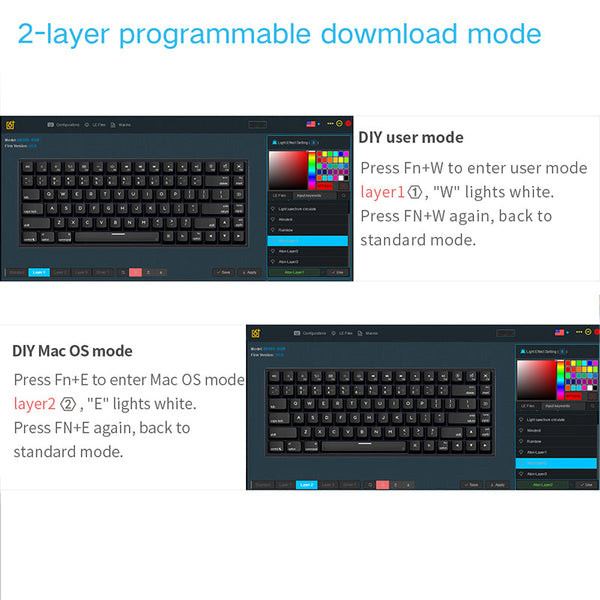 SKYLOONG GK68 Black Mechanical Keyboard