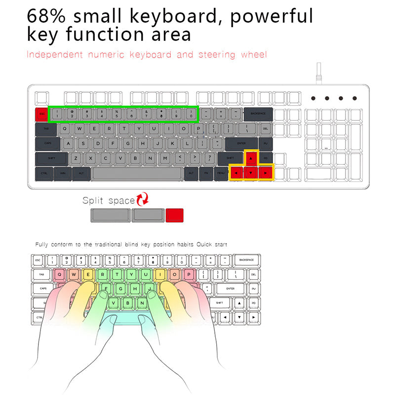 SKYLOONG GK68 Black Mechanical Keyboard
