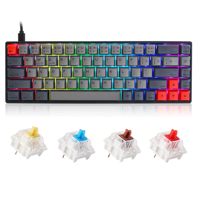 SKYLOONG GK68 Black Mechanical Keyboard - whatgeek